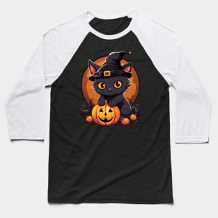 Halloween Magic - The Black Cat's Spell! Baseball T-Shirt